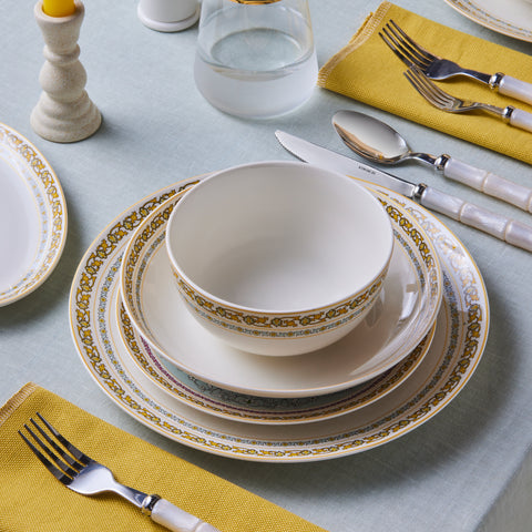 Karaca Forever Bone China Bondi 53-Piece Dinner Set for 12 People, Multi