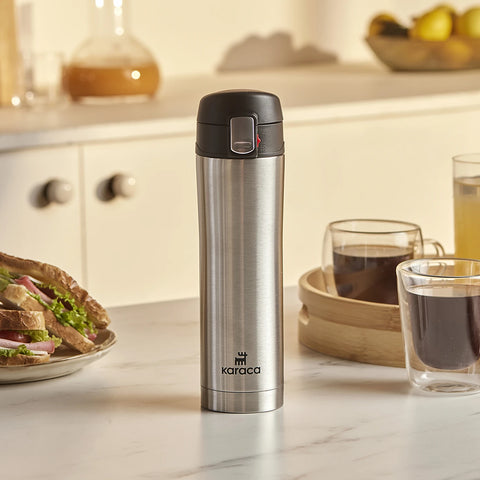 Karaca Pluton Stainless Steel Leak-Proof Flask, 450ml, Inox