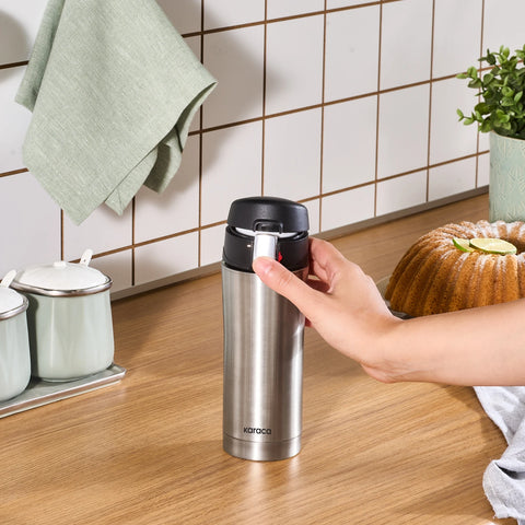 Karaca Pluton Stainless Steel Leak-Proof Flask, 450ml, Inox