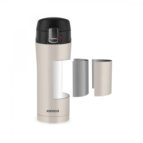 Karaca Pluton Stainless Steel Leak-Proof Flask, 450ml, Cream