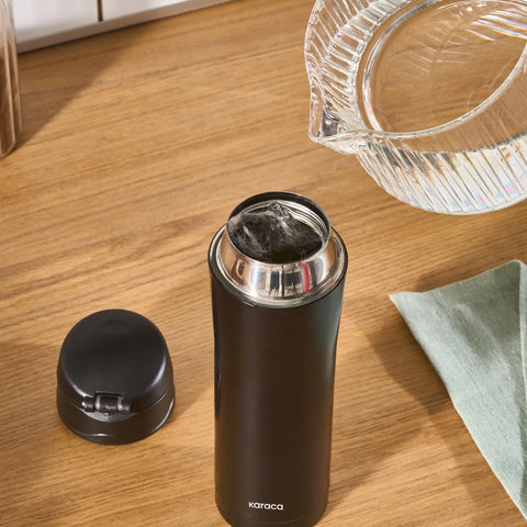 Karaca Pluton Stainless Steel Leak-Proof Flask, 450ml, Black