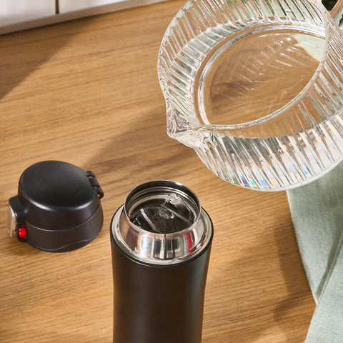 Karaca Pluton Stainless Steel Leak-Proof Flask, 350ml, Black