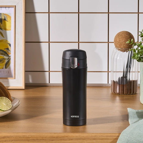 Karaca Pluton Stainless Steel Leak-Proof Flask, 350ml, Black