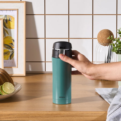 Karaca Pluton Stainless Steel Leak-Proof Flask, 350ml, Chartreuse Green