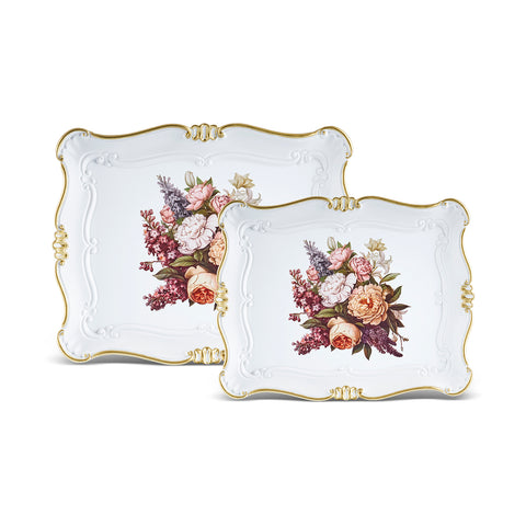 Karaca Bouquet Double Rectangular Tray, 42cm