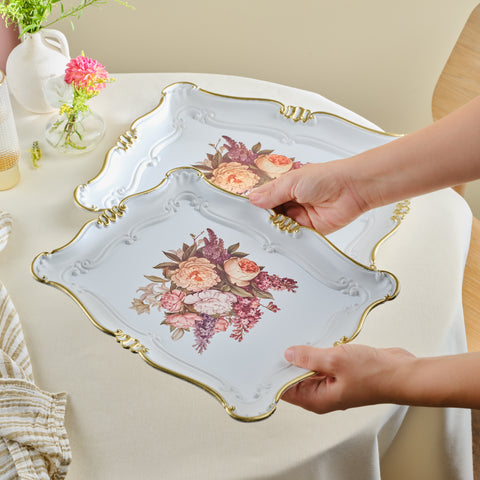 Karaca Bouquet Double Rectangular Tray, 42cm