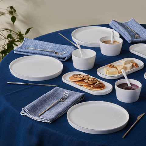 Karaca Forever Bone China Bomo 22-Piece Serveware Set for 6 People, Platin