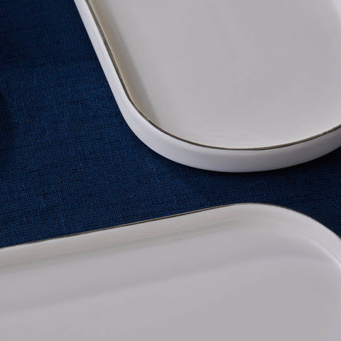 Karaca Forever Bone China Bomo 22-Piece Serveware Set for 6 People, Platin