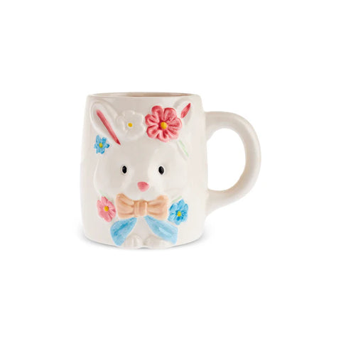 Karaca Easter 25 Dolomite Mr Bunny Mug, 560ml, White Blue