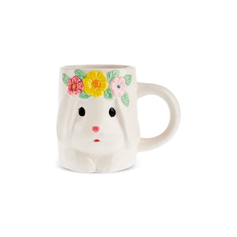 Karaca Easter 25 Dolomite Mrs Bunny Mug, 510ml, White Yellow