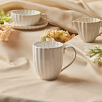 Karaca New Daisy Stoneware Mug, 410ml, White