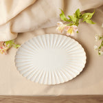 Karaca New Daisy Oval Stoneware Serving Platter, 36cm, White