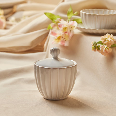 Karaca New Daisy Stoneware Sugar Bowl, 230ml, White