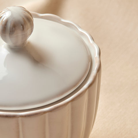 Karaca New Daisy Stoneware Sugar Bowl, 230ml, White