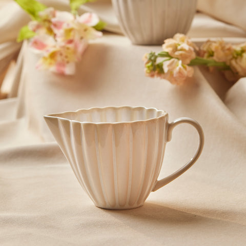 Karaca New Daisy Stoneware Milk Jug, 150ml, White