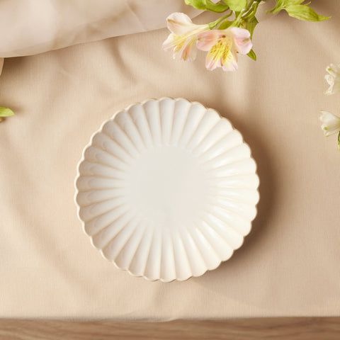 Karaca New Daisy Stoneware Pasta Bowl, 22,5cm, White