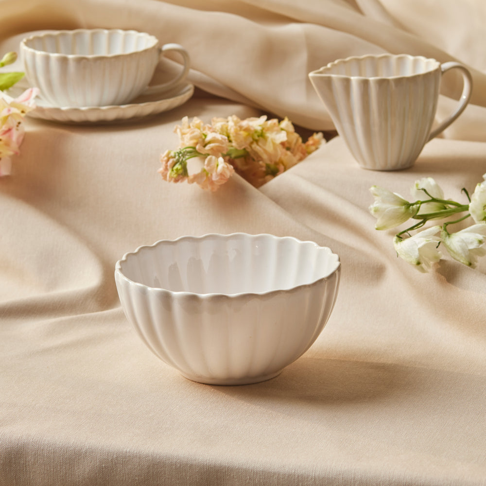 Karaca New Daisy Cereal/Soup Bowl, 15,5cm, White