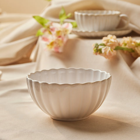 Karaca New Daisy Cereal/Soup Bowl, 15,5cm, White