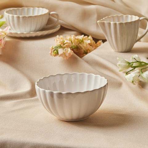 Karaca New Daisy Cereal/Soup Bowl, 15,5cm, White