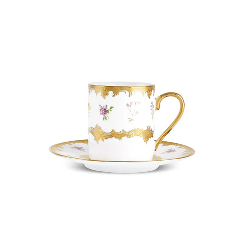 Karaca Bihter 12-Piece Bone China Espresso Turkish Coffee Cup for 6 People, 90ml, Multi