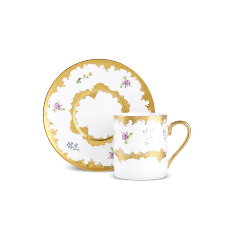 Karaca Bihter 12-Piece Bone China Espresso Turkish Coffee Cup for 6 People, 90ml, Multi