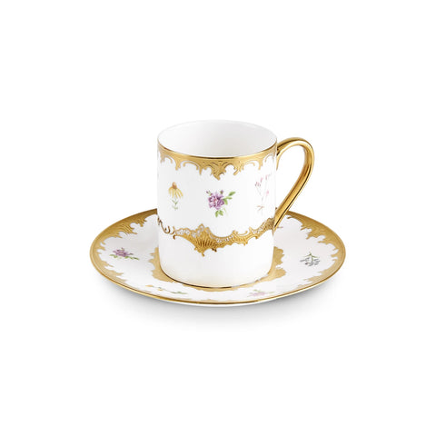 Karaca Bihter 12-Piece Bone China Espresso Turkish Coffee Cup for 6 People, 90ml, Multi