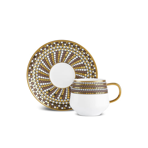 Karaca Belgin 12-Piece Porcelain Espresso Turkish Coffee Cup for 6 People, 90ml, Blue