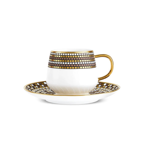 Karaca Belgin 12-Piece Porcelain Espresso Turkish Coffee Cup for 6 People, 90ml, Blue