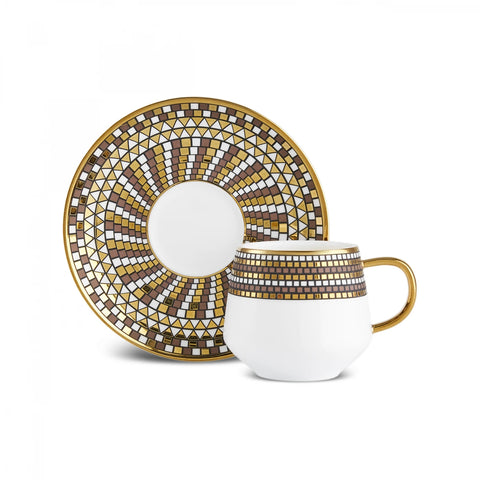 Karaca Belgin 4-Piece Glass Tea Cup and Saucer, 220ml, Multi