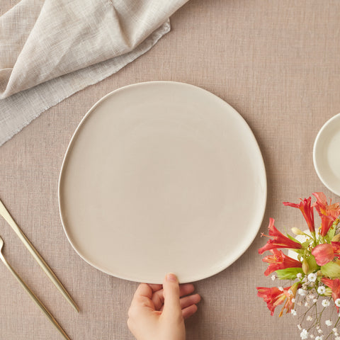 Karaca Earth Collection New Cupid Reactive Glaze Dinner Plate, 27cm, Beige White