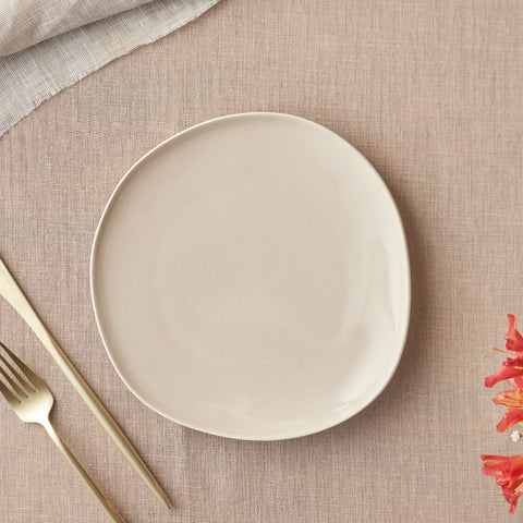 Karaca Earth Collection New Cupid Dessert/Side Plate, 22cm, Beige White