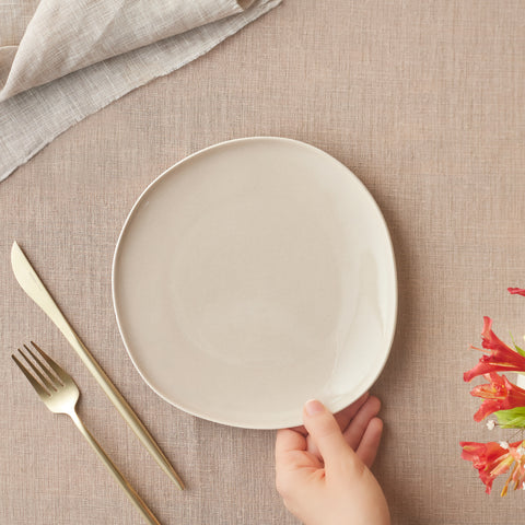 Karaca Earth Collection New Cupid Dessert/Side Plate, 22cm, Beige White