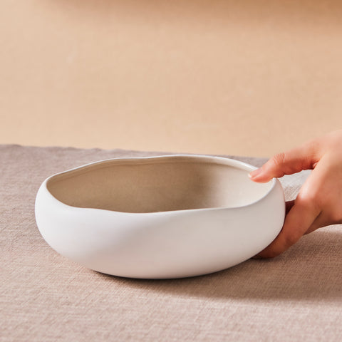 Karaca Earth Collection New Cupid Salad Bowl, 23cm, Beige White