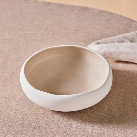 Karaca Earth Collection New Cupid Salad Bowl, 23cm, Beige White