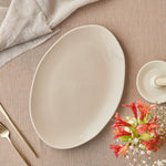 Karaca Earth Collection New Cupid Large Serving Platters, 36cm, Beige White