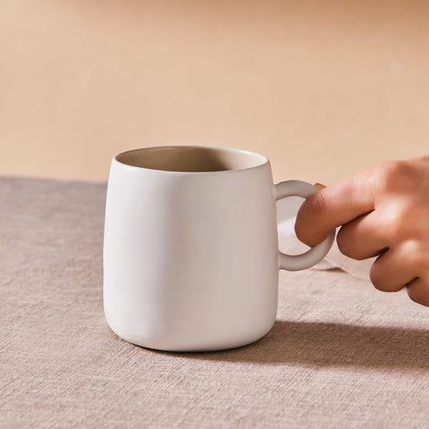 Karaca Earth Collection New Cupid Reactive Glaze Mug, 400ml, Beige White