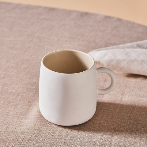 Karaca Earth Collection New Cupid Reactive Glaze Mug, 400ml, Beige White