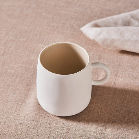 Karaca Earth Collection New Cupid Reactive Glaze Mug, 400ml, Beige White