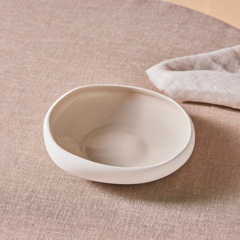 Karaca Earth Collection New Cupid Pasta Bowl, 21cm, Beige White