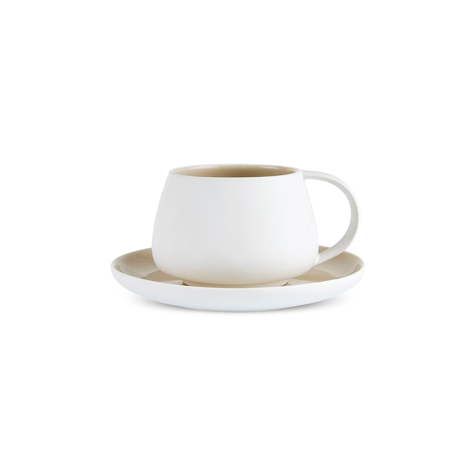 Karaca Earth Collection New Cupid 2-Piece Reactive Glaze Tea Set, 300ml, Beige White