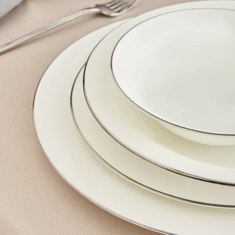 Karaca Fine Pearl Fame 55-Piece Dinner Set for 12 People, Platinum