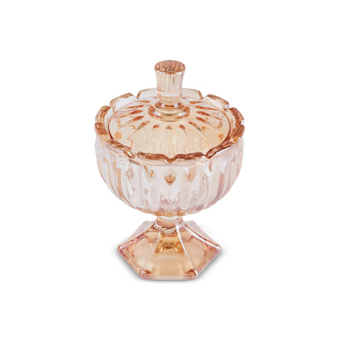 Karaca Jerry Glass Turkish Delight Bowl, Amber