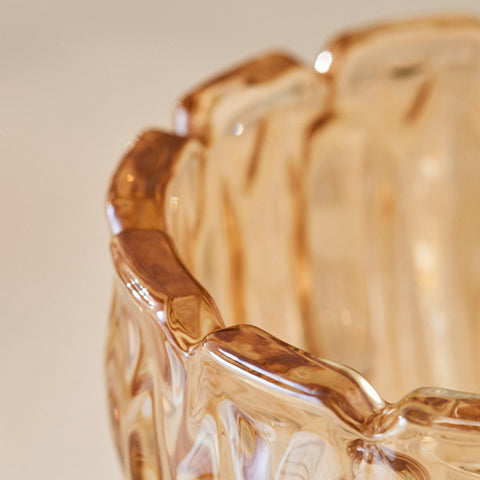 Karaca Jerry Glass Turkish Delight Bowl, Amber