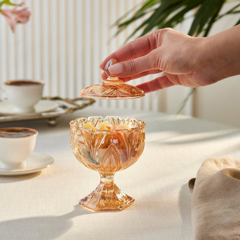 Karaca Barry Glass Turkish Delight Bowl,  Amber
