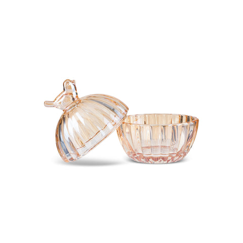 Karaca Bird Glass Turkish Delight Bowl, Amber