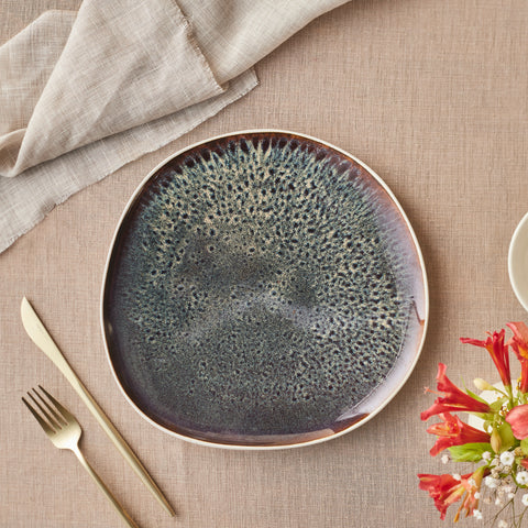 Karaca Earth Collection New Galactic Reactive Glaze Dinner Plate, 27cm, White