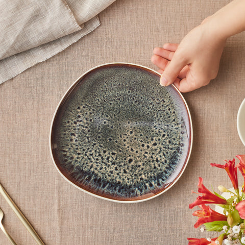 Karaca Earth Collection New Galactic Reactive Glaze Dessert/Side Plate, 22cm, White