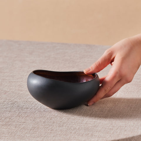 Karaca Earth Collection New Galactic Reactive Glaze Cereal/Soup Bowl, 15cm, Black