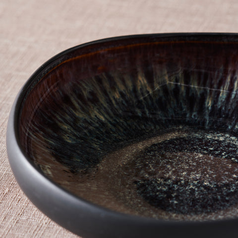 Karaca Earth Collection New Galactic Reactive Glaze Salad Bowl, 23cm, Black