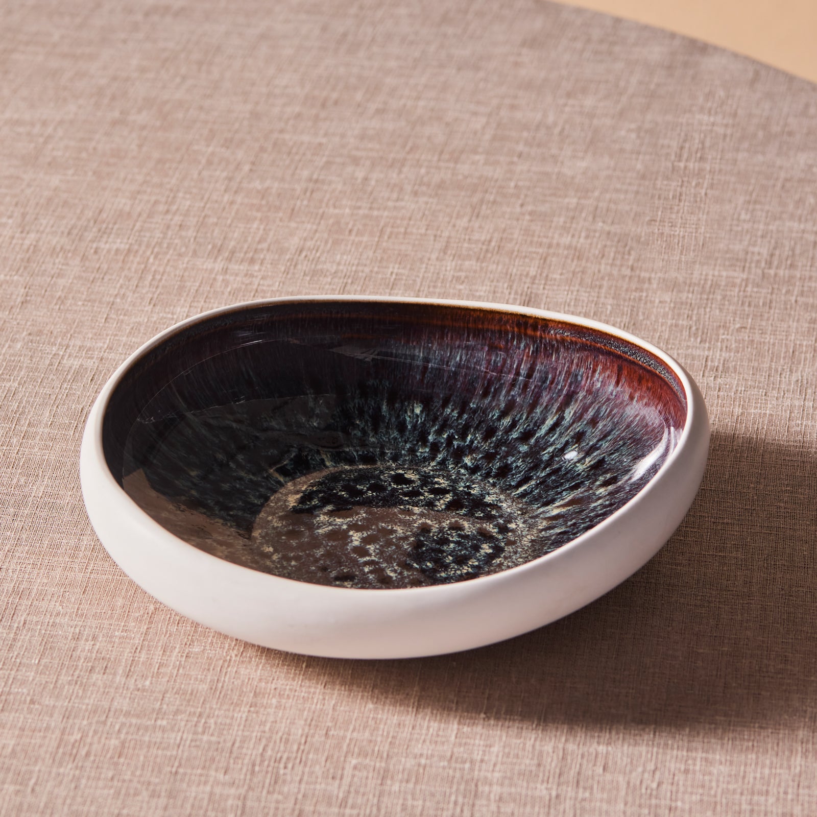 Karaca Earth Collection New Galactic Reactive Glaze Salad Bowl, 23cm, White